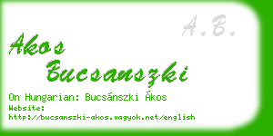 akos bucsanszki business card
